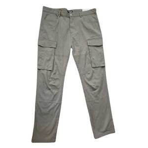 Italymorn Chino Cargo Pants Men Size 38x31 Gray Stretch Casual Streetwear NEW